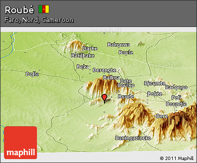 Physical Panoramic Map of Roubé