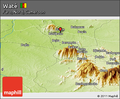 Physical Panoramic Map of Waté