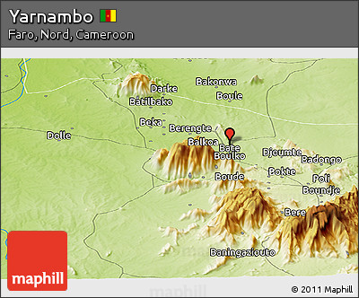 Physical Panoramic Map of Yarnambo