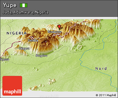 Physical Panoramic Map of Yupe