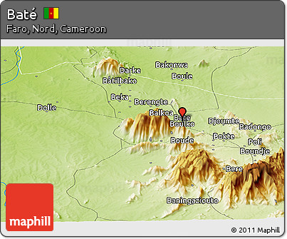 Physical Panoramic Map of Baté