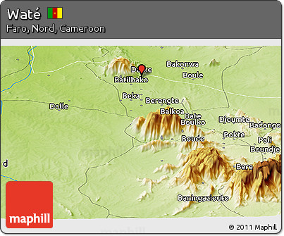 Physical Panoramic Map of Waté