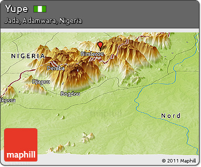 Physical Panoramic Map of Yupe
