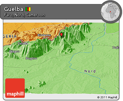 Political Panoramic Map of Guelba