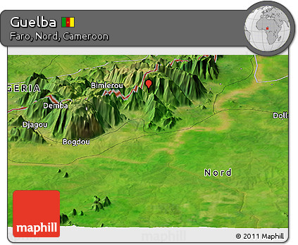 Satellite Panoramic Map of Guelba