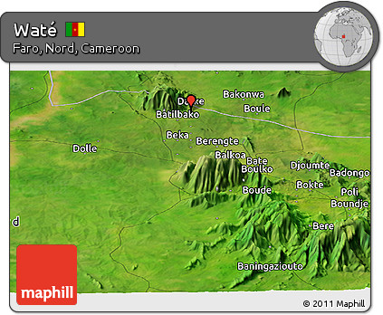 Satellite Panoramic Map of Waté