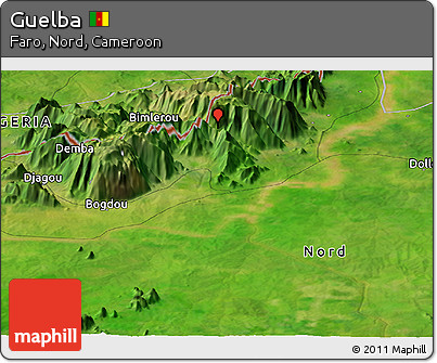 Satellite Panoramic Map of Guelba
