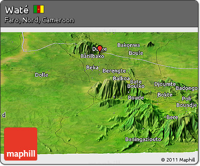 Satellite Panoramic Map of Waté