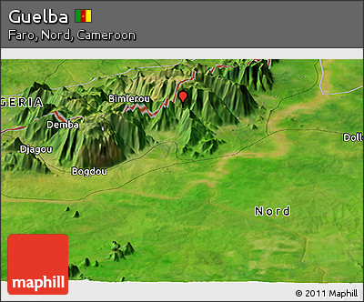 Satellite Panoramic Map of Guelba