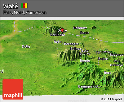 Satellite Panoramic Map of Waté