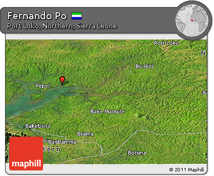 Satellite Panoramic Map of Fernando Po