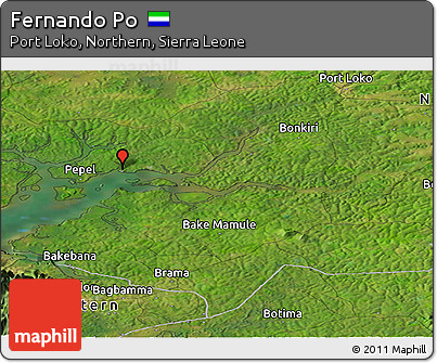 Satellite Panoramic Map of Fernando Po