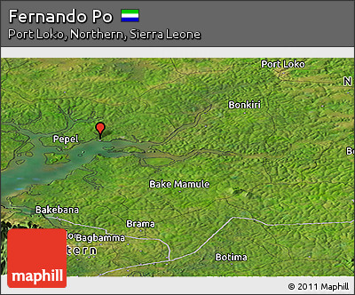 Satellite Panoramic Map of Fernando Po