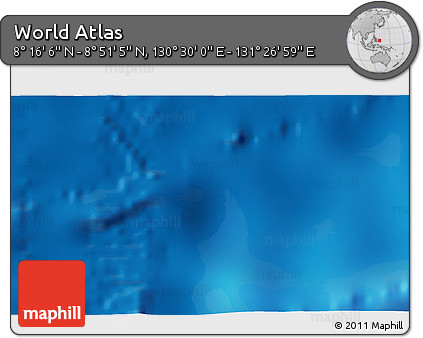 Physical 3D Map of the Area around 8° 33' 36" N, 130° 58' 29" E