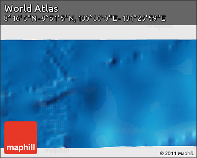 Physical 3D Map of the Area around 8° 33' 36" N, 130° 58' 29" E
