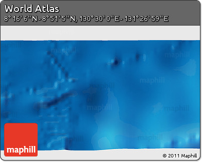 Physical 3D Map of the Area around 8° 33' 36" N, 130° 58' 29" E