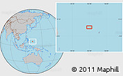 Gray Location Map of the area around 8° 33' 36" N, 132° 40' 30" E