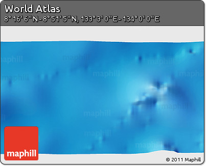 Physical 3D Map of the Area around 8° 33' 36" N, 133° 31' 30" E
