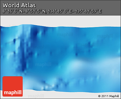 Physical 3D Map of the Area around 8° 33' 36" N, 135° 13' 29" E