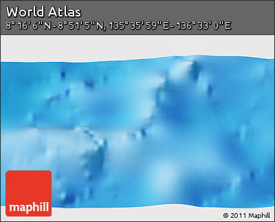 Physical 3D Map of the Area around 8° 33' 36" N, 136° 4' 29" E