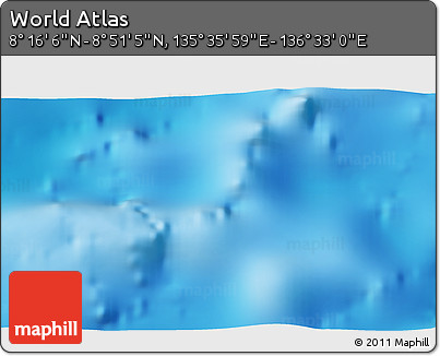 Physical 3D Map of the Area around 8° 33' 36" N, 136° 4' 29" E