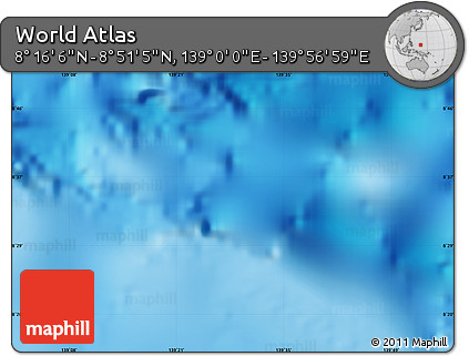 Physical Map of the Area around 8° 33' 36" N, 139° 28' 29" E