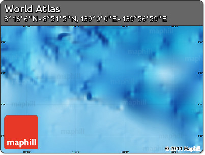 Physical Map of the Area around 8° 33' 36" N, 139° 28' 29" E