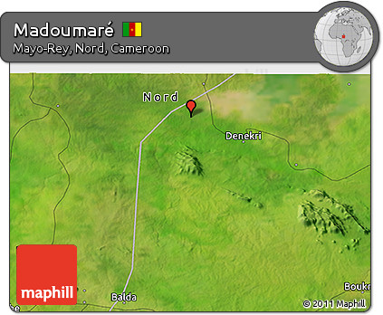 Satellite 3D Map of Madoumaré