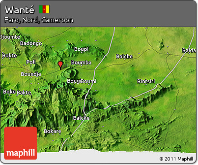 Satellite 3D Map of Wanté