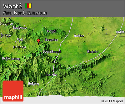 Satellite 3D Map of Wanté
