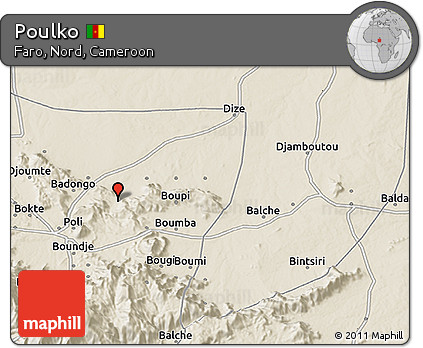 Shaded Relief 3D Map of Poulko