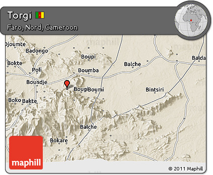 Shaded Relief 3D Map of Torgi