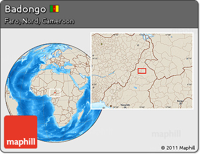 Shaded Relief Location Map of Badongo