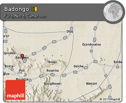 Shaded Relief Map of Badongo