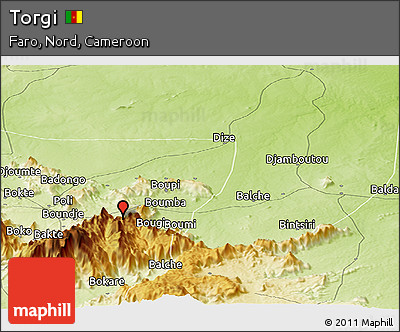 Physical Panoramic Map of Torgi