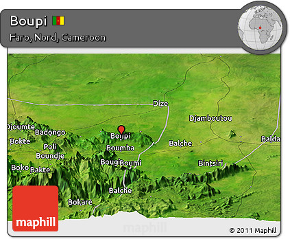 Satellite Panoramic Map of Boupi