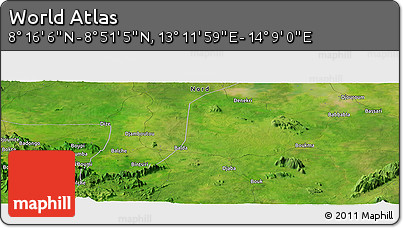 Satellite Panoramic Map of the Area around 8° 33' 36" N, 13° 40' 30" E