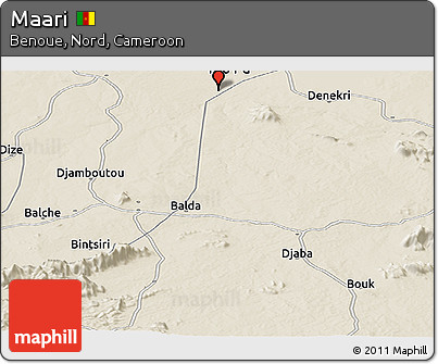 Shaded Relief Panoramic Map of Maari