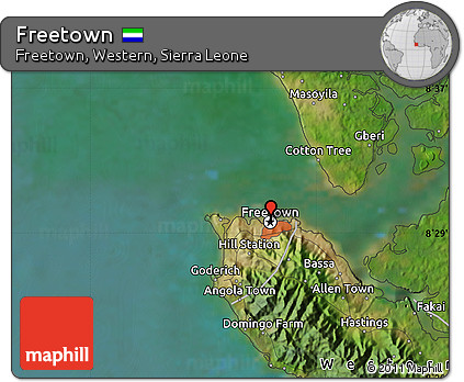 Satellite Map of Freetown