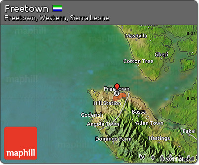 Satellite Map of Freetown
