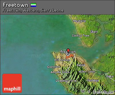 Satellite Map of Freetown