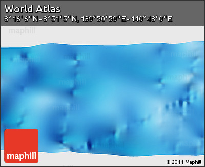 Physical 3D Map of the Area around 8° 33' 36" N, 140° 19' 29" E