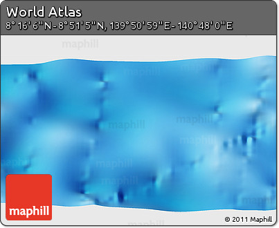 Physical 3D Map of the Area around 8° 33' 36" N, 140° 19' 29" E