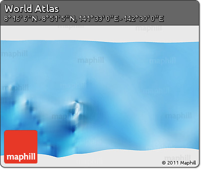 Physical 3D Map of the Area around 8° 33' 36" N, 142° 1' 30" E