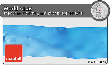 Physical Panoramic Map of the Area around 8° 33' 36" N, 143° 43' 29" E