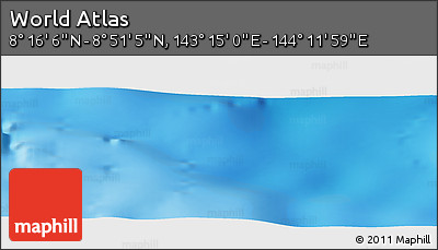 Physical Panoramic Map of the Area around 8° 33' 36" N, 143° 43' 29" E