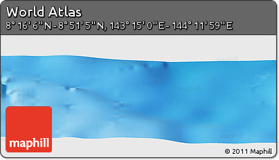 Physical Panoramic Map of the Area around 8° 33' 36" N, 143° 43' 29" E