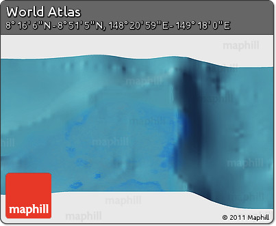 Satellite 3D Map of the Area around 8° 33' 36" N, 148° 49' 29" E
