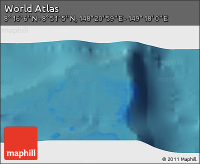 Satellite 3D Map of the Area around 8° 33' 36" N, 148° 49' 29" E