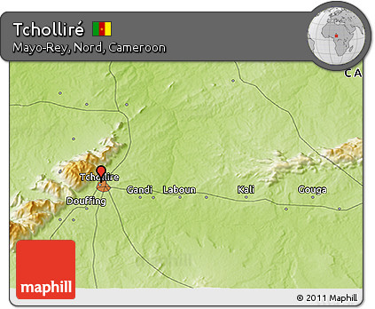 Physical 3D Map of Tcholliré